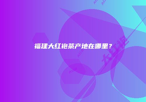 福建大红袍茶产地在哪里？