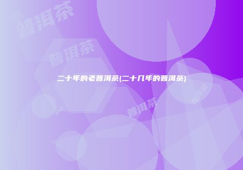 二十年的老普洱茶(二十几年的普洱茶)