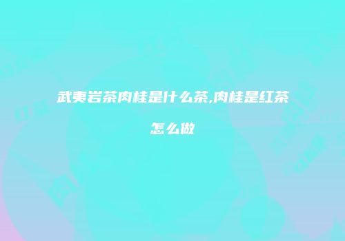 武夷岩茶肉桂是什么茶,肉桂是红茶怎么做