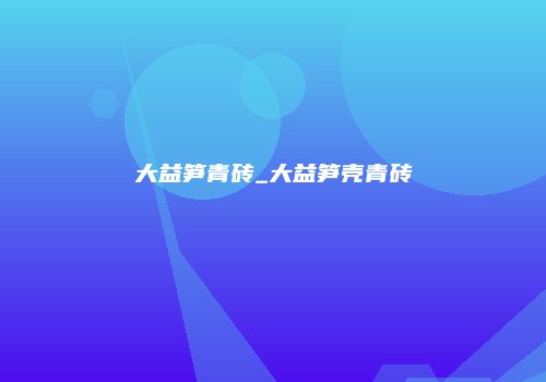 大益笋青砖_大益笋壳青砖