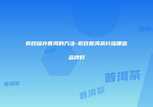 紫砂罐存普洱的方法-紫砂普洱茶叶罐哪些品牌好