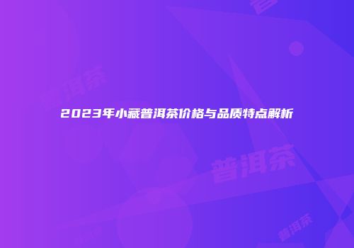 2023年小藏普洱茶价格与品质特点解析