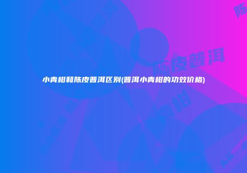 小青柑和陈皮普洱区别(普洱小青柑的功效价格)