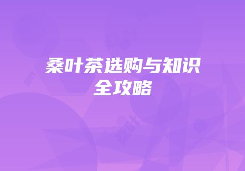 桑叶茶选购与知识全攻略