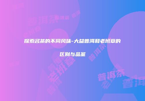 探索名茶的不同风味-大益普洱和老班章的区别与品鉴
