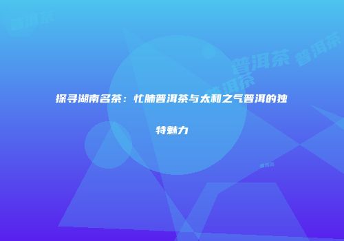 探寻湖南名茶：忙肺普洱茶与太和之气普洱的独特魅力