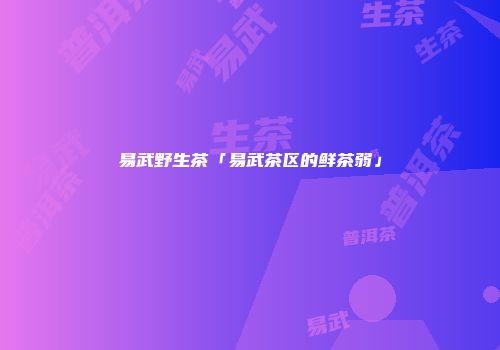 易武野生茶「易武茶区的鲜茶弱」
