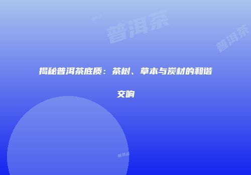 揭秘普洱茶底质：茶树、草本与炭材的和谐交响