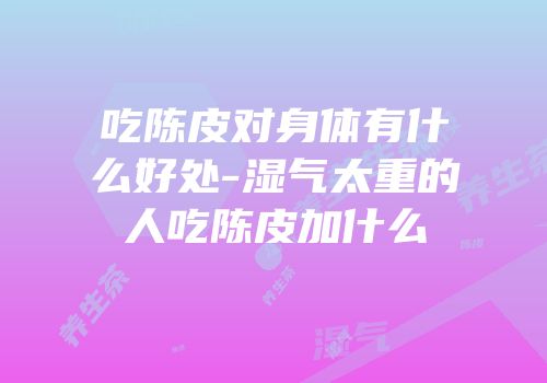 吃陈皮对身体有什么好处-湿气太重的人吃陈皮加什么