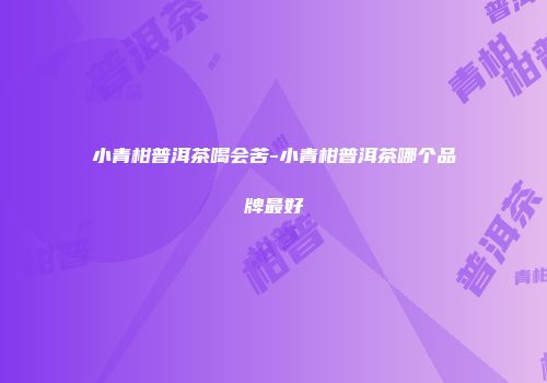 小青柑普洱茶喝会苦-小青柑普洱茶哪个品牌最好