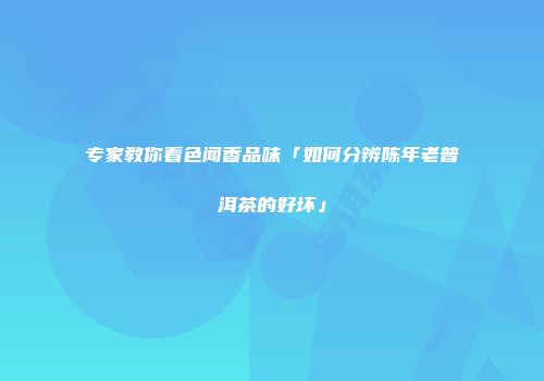 专家教你看色闻香品味「如何分辨陈年老普洱茶的好坏」