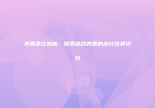 养胃茶饮指南：探索适合养胃的茶叶及其功效