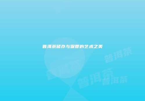 普洱茶储存与保管的艺术之美