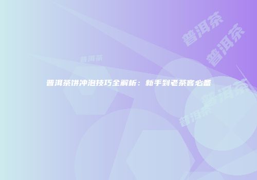 普洱茶饼冲泡技巧全解析：新手到老茶客必备