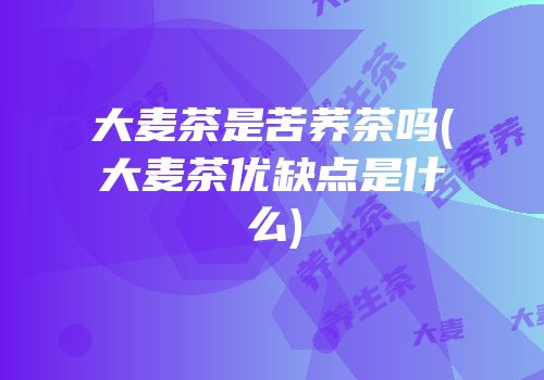 大麦茶是苦荞茶吗(大麦茶优缺点是什么)