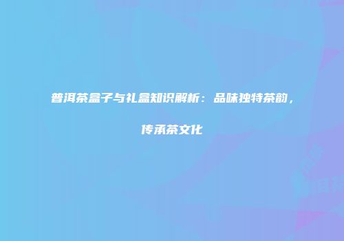 普洱茶盒子与礼盒知识解析：品味独特茶韵，传承茶文化