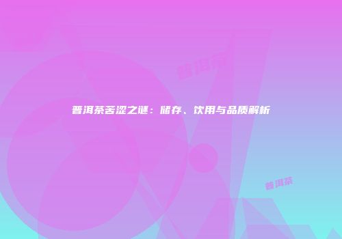 普洱茶苦涩之谜：储存、饮用与品质解析