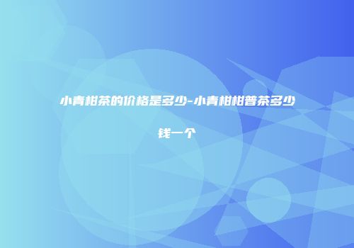 小青柑茶的价格是多少-小青柑柑普茶多少钱一个