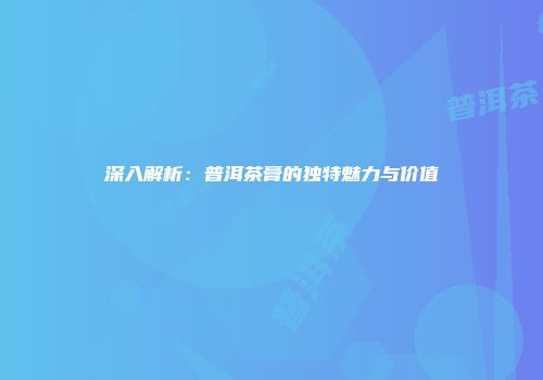 深入解析：普洱茶膏的独特魅力与价值