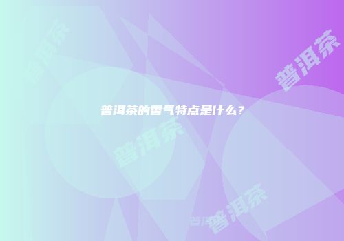 普洱茶的香气特点是什么？