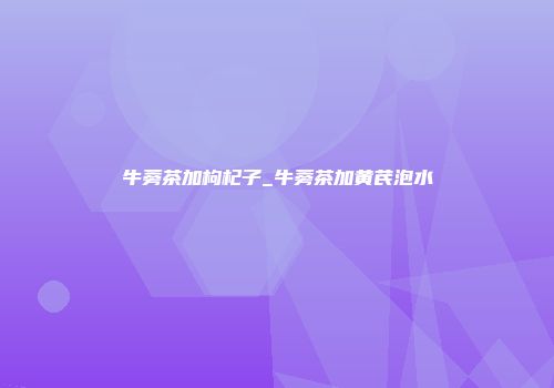 牛蒡茶加枸杞子_牛蒡茶加黄芪泡水